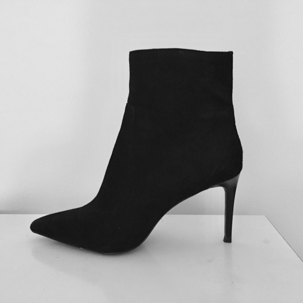 Banana Republic Black Suede Heeled Boots